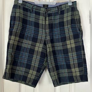J Crew Club Blue Green Plaid Shorts 31”/11”